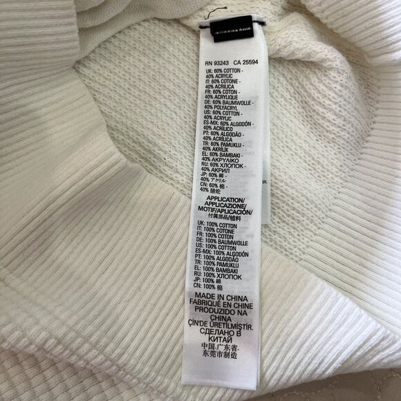 NWOT DIESEL Men's Sweater Zipped Cardigan Size M Cream Cotton Blend - Picture 10 of 13